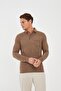 Men's Timeless Pocket Basic Long Plain Mink Polo Neck T-Shirt - 2