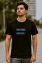 Men's Crew Neck Text Print Short Sleeve Black T-Shirt - 2