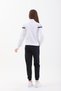 Girl's White Elastic Leg Zippered Stand Collar Tracksuit Set - 4006 - 6