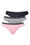 - Women's Pink - Gray Melange - Navy Blue 3-Pack Slip