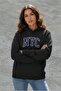 Unisex Nyc Design Printed Hooded Sweatshirt