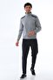 Men's Two Thread Diving Fabric Zippered Gray Sports Tracksuit Set - 7506 - 7