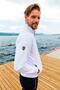 Men's White Two Thread Fabric Di Mock Neck Long Sleeve Tracksuit Set with Ermuarli Pockets - 7402 - 4