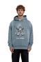 Men's Sweatshirt Love Money Piece Sleeves Gray Oversize Printed Hooded Crew Neck - 6