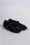 Select 8666 special production genuine leather babet black suede with stone details