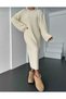 Crew Neck Hair Braided Long Trend Popular Knitwear Dress - 3