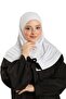 وشاح حجاب متشابك عملي أبيض اللون قماش رملي بونيه ذاتي 1290_42