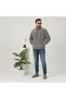 Gray, Plush, Wellsoft Stand Collar, Zippered Pockets, Oversized Cut, Plush Jacket - 6