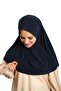 وشاح حجاب متشابك عملي جاهز باللون الأزرق الداكن قماش رملي سادة 1600_02 - 3