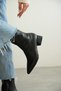 Women's Black Stretch Pointed Toe Center-Stitched Heeled Boots - 5
