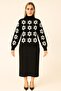 2-Piece Flowered Jacquard Suit with Dress - 4