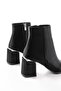Dnz-410 Women's Black Zippered Heeled Casual Boots - 5