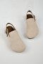Lapaz Women's Vegan Leather Buckle Beige Sabo Slippers - 5
