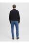 Men's Navy Blue Jprblamilano Stitch Knit Zip Polo Sweater & Cardigan 12281743-Nightsky - 4