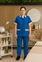 Professional Housemaid Uniform Set with Zipper Closure – Short Sleeve Top and Pants for Women - 2