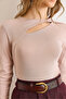 Women's Dusty Rose Cotton Modal Drop Neckline Stretchy Blouse Blz-19003130 - 4