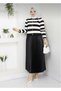 Women's Knitwear Cardigan Pleated Leather Skirt Hijab Set 01