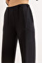 Women's Black Soft Textured Flowy Top and Bottom Set Tkm-19000450 - 4