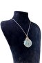 Melik 9215 Enamel and Stone Clam Model Steel Necklace - 3