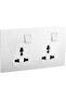 RACO Mallia Senses Double Switched Socket Outlet 16A 250V White Screw Terminals 5PCS - 3
