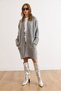 Women's Gray Pocket Collar Detailed Soft Textured Knitwear Cardigan Hrk-19000322 - 6