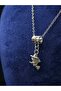 Flying Broom Model with Witch Figure Halloween Themed Minimal Design Steel Necklace - 2
