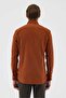 Velvet Collar Buttoned 100% Cotton Comfort Fit Cinnamon Men's Shirt - 7