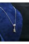 Flying Broom Model with Witch Figure Halloween Themed Minimal Design Steel Necklace - 6