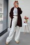 Premium Layered Front Soft Women's Cardigan – Brown - 2