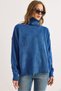 Women's Indigo Turtleneck Soft Textured Bat Knitwear Sweater Kzk-19001036
