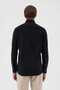 Velvet Collar Buttoned 100% Cotton Comfort Fit Black Men's Shirt - 7