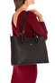 Women's Double Compartment Hand and Shoulder Bag Ald.6753 Black - 4