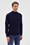 Half Fisherman Wool Navy Blue Knitwear Sweater - 2