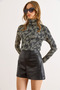 Women's Rain Black Turtleneck Soft Textured Knitted Viscose Blouse Blz-19003148 - 5