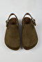Lapaz Women's Vegan Leather Buckle Khaki Sabo Slippers