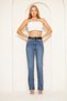 Crc Women's Comfort Straight Leg Jeans with Slit Detail