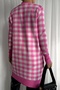 Plaid Patterned Pink and White Knitwear Long Cardigan 069 - 2