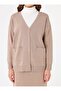 Soft Buttoned Pocket Detailed Cardigan & Skirt Knitwear Set - Mink - - 3