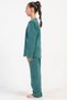 Girls' Green Color Long Sleeved Fleece Pajama Set C4T0N0205 - 3