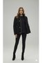 Women's Short Nova Fabric Lining Zippered Inflatable Coat with Hat - 3