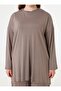 Natural Fabric Comfortable Fit Tunic & Pants Plus Size Set - Mink - - 4
