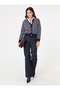Navy Blue Striped Knitwear Cardigan - Navy Blue - - 2