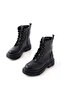 812-356 Black Lace-Up Zippered Daily Women's Boots - 3