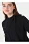 Stylish Plus Size Dress with Tie Detail - Black - - 4