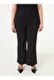 Side Tie Detail Blouse&Pants Plus Size Set - Black Ecru - - 4