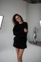 Women's Oversized Knitwear Sweater - Soft Textured Crew Neck with Hair Braid Detail