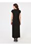 Crew Neck Knitwear Hijab Dress - Black - - 6