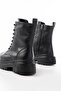 812-356 Black Lace-Up Zippered Daily Women's Boots - 5