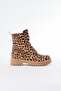 2121-356 Shiny Leopard Lace-Up Zippered Daily Women's Boots - 4