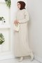 Corded Fabric Knitwear Dress Stone Color Hm2247 - 4